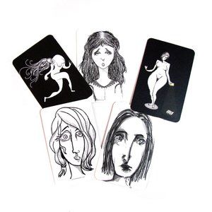 ART & ILLUSTRATION CARDS SET of (5) cards design by artist Javier Martinez